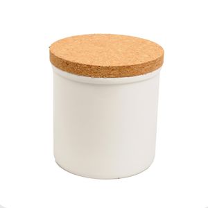 Pot met kurken deksel, porselein, 11 x 11 cm