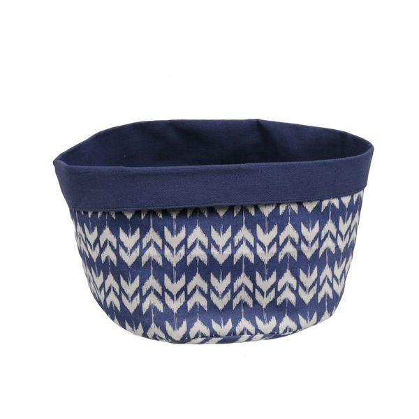 Broodmandje, ikat, nachtblauw
