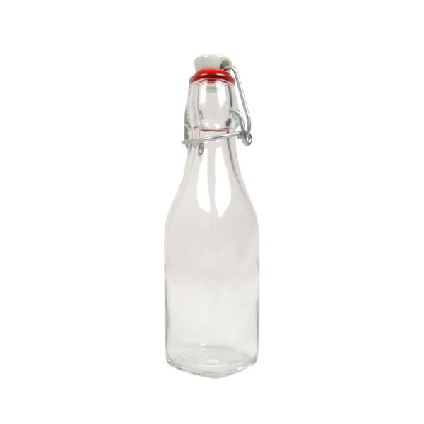 Image of Beugelfles, glas, vierkant, 250 ml