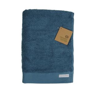 Drap de bain, coton bio, bleu-gris, 70 x 140 cm