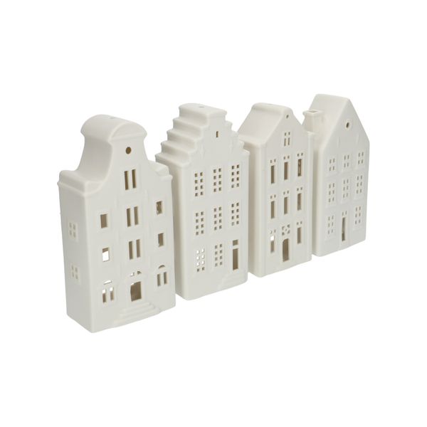 Theelichthouder, porselein, klokgevel, 20 cm Theelichthouder, porselein, klokgevel, 20 cm