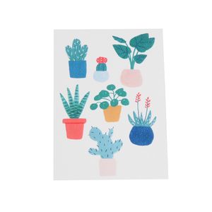 Carte, plantes en pot 