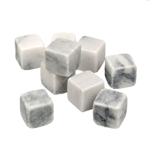 Ice cubes, white marble, 9 pieces 