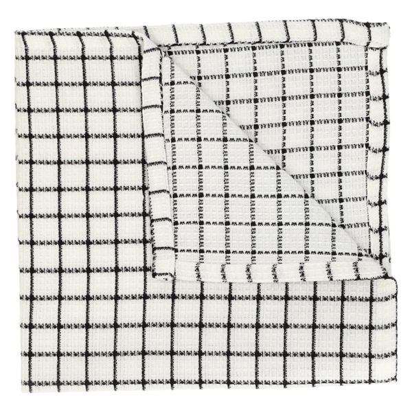 Vaatdoekje, bio-katoen, zwart ruit