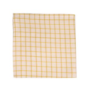 Lavette, coton bio, jaune clair à carreaux, 40 x 40 cm