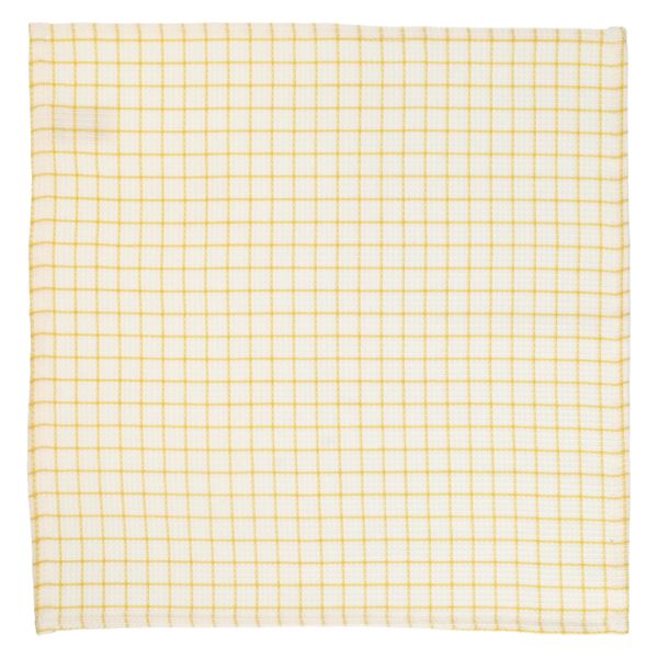 Lavette, coton bio, jaune clair à carreaux, 40 x 40 cm