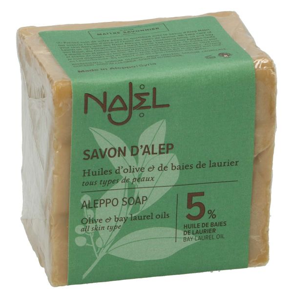 Aleppo-zeep, 95% olijfolie & 5% laurierbessenolie, 200 gram