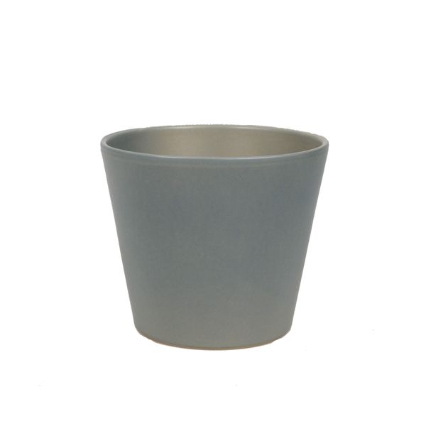 Bloempot, aardewerk, mat grijs,  Ø 17,5 cm    