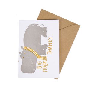 Carte avec enveloppe, hippo huge thanks