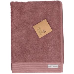 Handdoek, bio-katoen, grijs/roze, 50 x 100 cm 