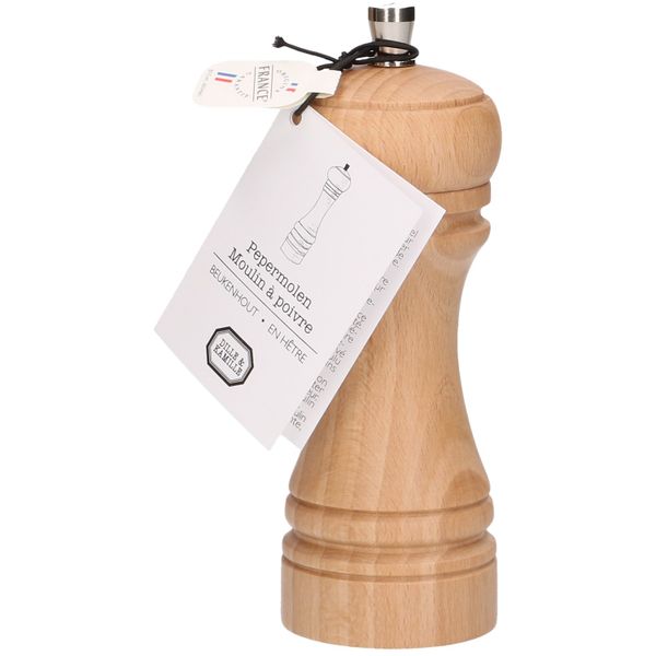 Pepper mill, natural wood, 14 cm