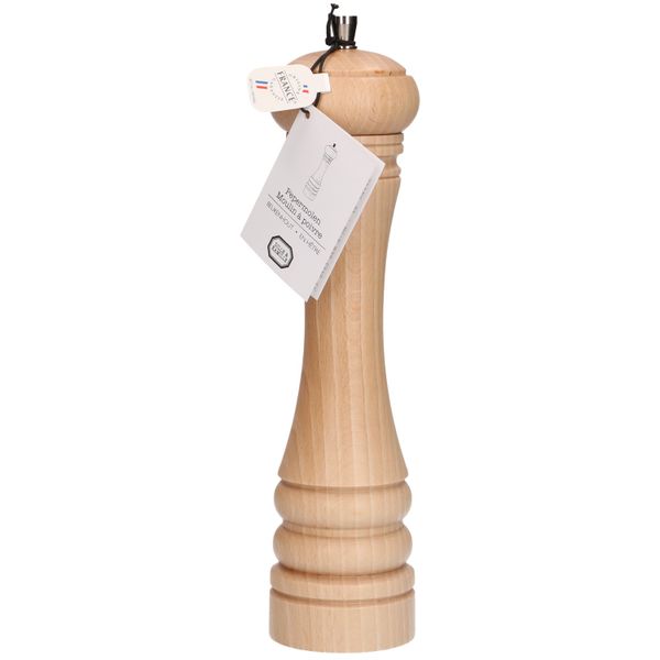 Pepper mill, natural wood, 25 cm