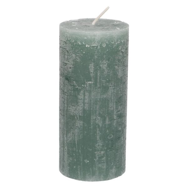 Bougie bloc, vert eucalyptus, 7 x 15 cm