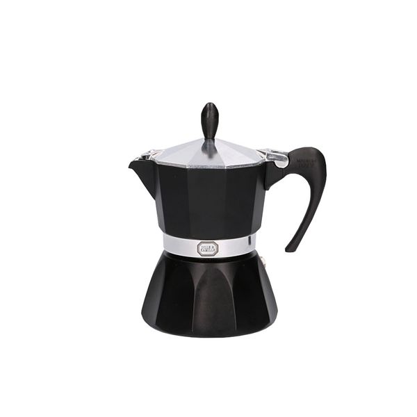 Percolator voor 3 kopjes, aluminium, zwart