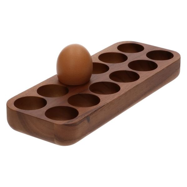Eierhouder, acaciahout, voor 12 eieren