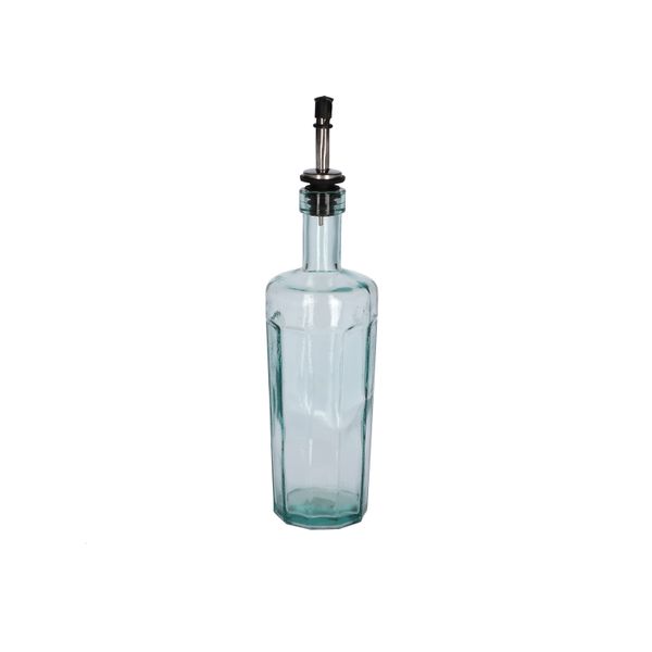 Image of Olie- of azijnfles met facetten, gerecycled glas, 500 ml