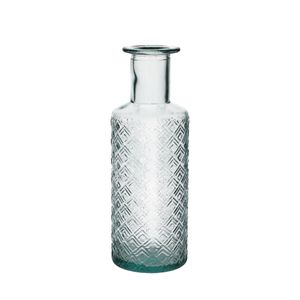 Fles met reliëf, gerecycled glas