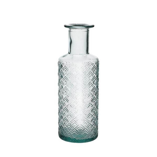 voeden Tijd Nu al Fles met reliëf, gerecycled glas | Glaswerk | Dille & Kamille