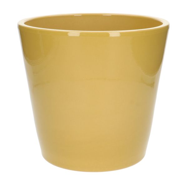 Plant pot, earthenware, yellow, ⌀ 25 cm      