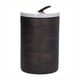 Pot met deksel, hout, zwart met grijs, Ø 10,5 x 16 cm