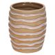 Bloempot, aardewerk, zandkleurig met wit golvende strepen, Ø 12,5 x 14 cm Bloempot, aardewerk, zandkleurig met wit golvende strepen, Ø 12,5 x 14 cm