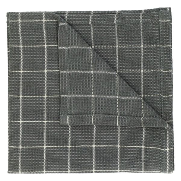 Vaatdoekje, bio-katoen, donkergroen geruit, 40 x 40 cm