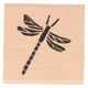 Ink stamp, birch wood, dragonfly motif, 3.5 x 3.5 cm