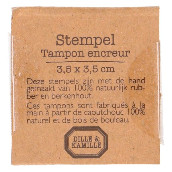 Tampon encreur,  bois de bouleau, papillon, 3,5 x 3,5 cm