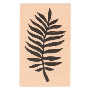 Stamp, birch wood, fern motif, 7 x 4.3 cm