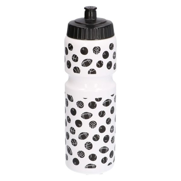 Bidon, plantaardige kunststof, wit met ballen, 750 ml