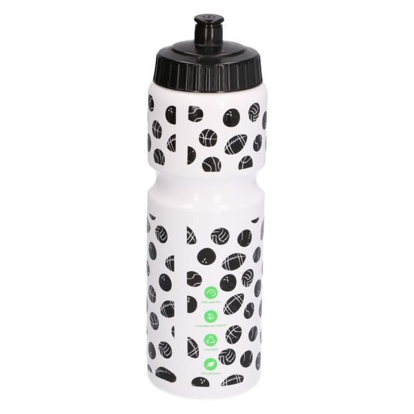 Bidon, plantaardige kunststof, wit met ballen, 750 ml