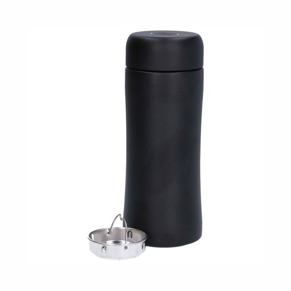 Thermosfles met zeef, rvs, zwart, 300 ml
