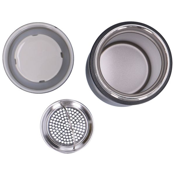 Thermosfles met zeef, rvs, zwart, 300 ml