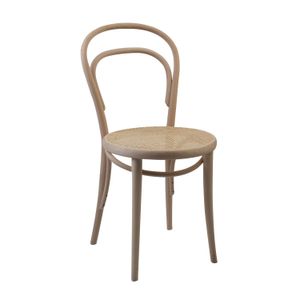 Stuhl 14, Buchenholz, unbehandelt, Sitz aus Rohrgeflecht