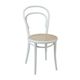 Chaise n° 14, hêtre, laqué blanc, assise cannée