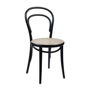 Chair 14, beech, black lacquer, wicker seat