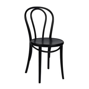 Stuhl 18, Buchenholz, schwarz lackiert, Sitz aus Holz