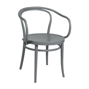 Stuhl 30, Buchenholz, grau lackiert, Sitz aus Holz