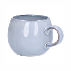 Mug round reactive glaze, stoneware, grey, Ø 12 cm