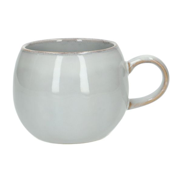 Mug round reactive glaze, stoneware, grey, Ø 12 cm