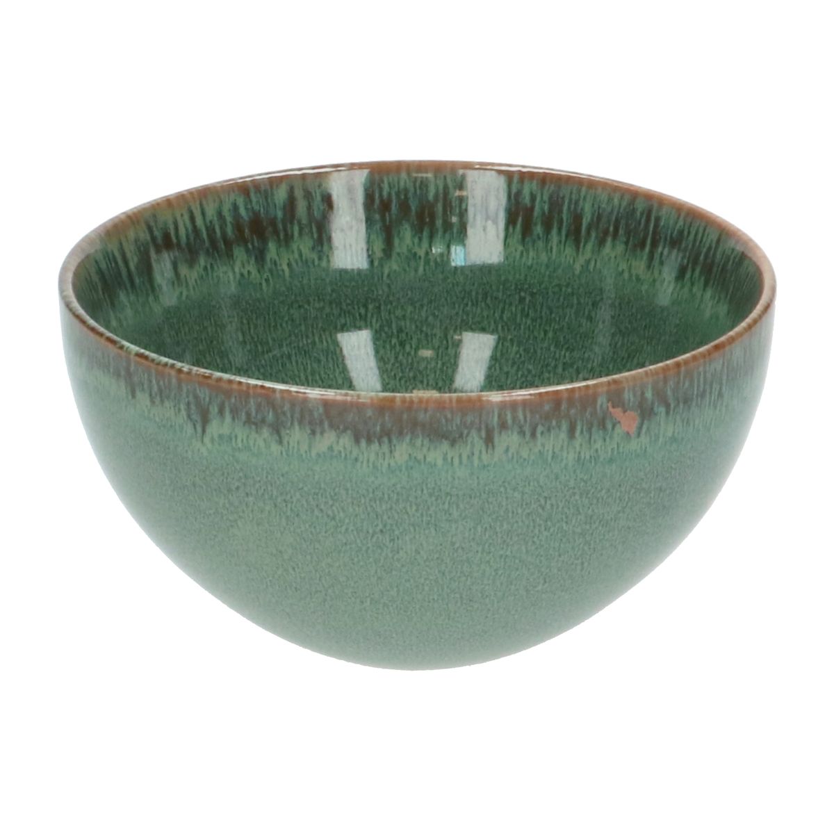 Schale, reactive Glasur, Steingut, grün, Ø 13,5 cm