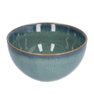 Schaal reactieve glazuur, steengoed, groen, Ø 13,5 cm