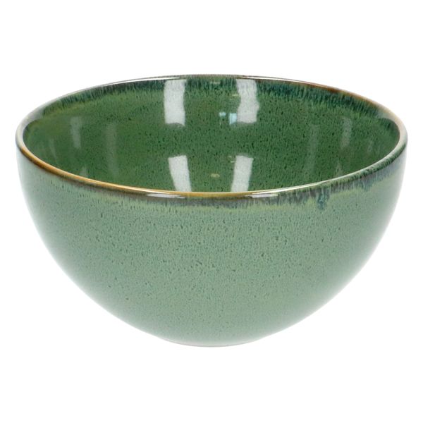 Schaal reactieve glazuur, steengoed, groen,Ø 18 cm