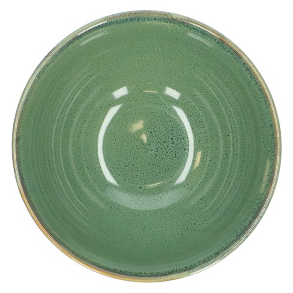Schaal reactieve glazuur, steengoed, groen, Ø 18 cm