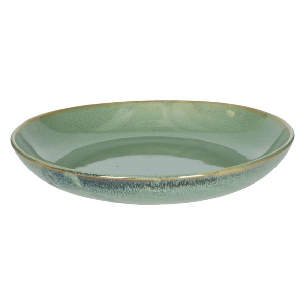 Bowl reactive glaze, stoneware, green, Ø 31 cm