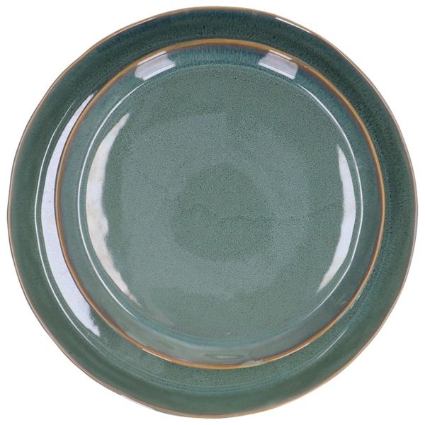 Schale, reactive Glasur, Steingut, grün, Ø 31 cm