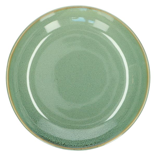 Bowl reactive glaze, stoneware, green, Ø 31 cm