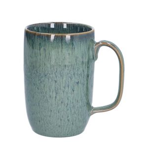 Mug high reactive glaze, stoneware, green, 12 cm
