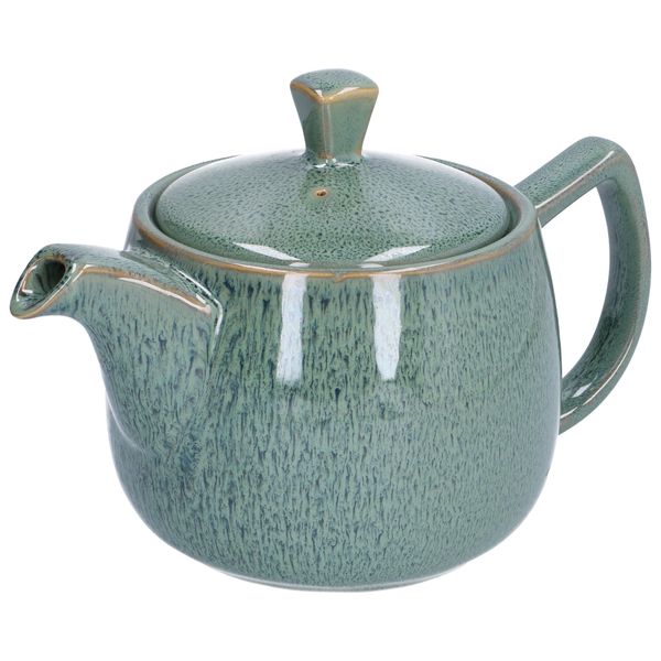 Teapot reactive glaze, stoneware, green, 750 ml