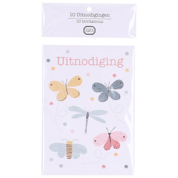 Uitnodigingen, vlinders, 10 stuks